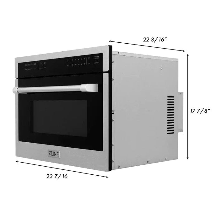 ZLINE 24" Built - in Convection Microwave Oven, DuraSnow, MWO - 24 - SS - Farmhouse Kitchen and Bath