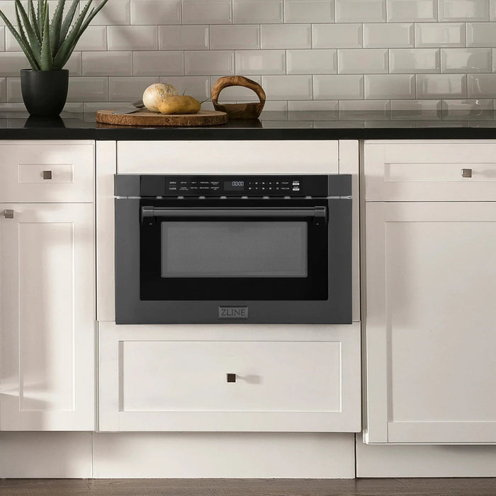 ZLINE 24" Built - in Microwave Drawer, Black Stainless Steel, MWD - 1 - BS - H - Farmhouse Kitchen and Bath