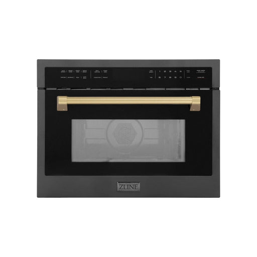 ZLINE 24" Convection Microwave, Black Stainless, Bronze MWOZ - 24 - BS - CB - Farmhouse Kitchen and Bath