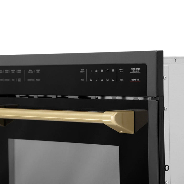 ZLINE 24" Convection Microwave, Black Stainless, Bronze MWOZ - 24 - BS - CB - Farmhouse Kitchen and Bath