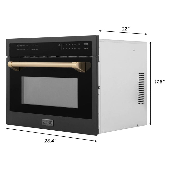 ZLINE 24" Convection Microwave, Black Stainless, Bronze MWOZ - 24 - BS - CB - Farmhouse Kitchen and Bath