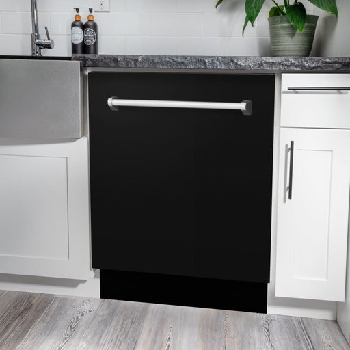 ZLINE 24" Dishwasher in Black Matte panel, Stainless Tub, DWV - BLM - 24 - Farmhouse Kitchen and Bath