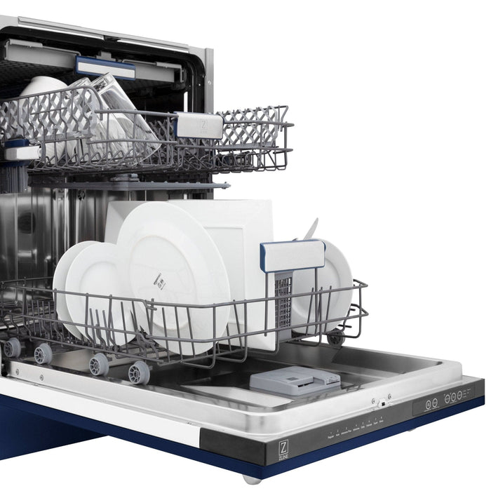 ZLINE 24" Dishwasher in Blue gloss panel, Stainless Tub, DWV - BG - 24 - Farmhouse Kitchen and Bath