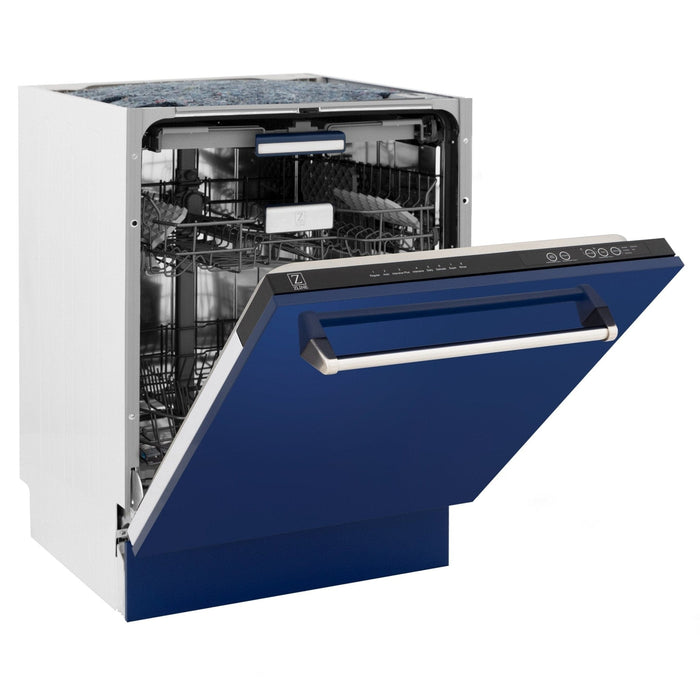 ZLINE 24" Dishwasher in Blue gloss panel, Stainless Tub, DWV - BG - 24 - Farmhouse Kitchen and Bath