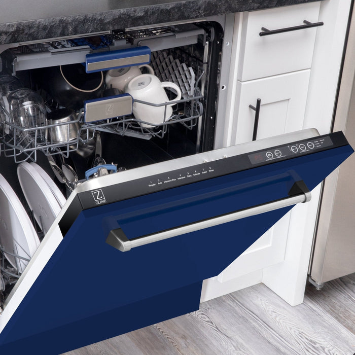ZLINE 24" Dishwasher in Blue gloss panel, Stainless Tub, DWV - BG - 24 - Farmhouse Kitchen and Bath
