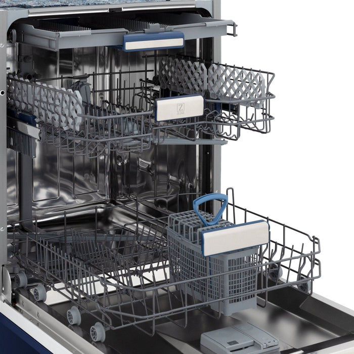 ZLINE 24" Dishwasher in Blue gloss panel, Stainless Tub, DWV - BG - 24 - Farmhouse Kitchen and Bath
