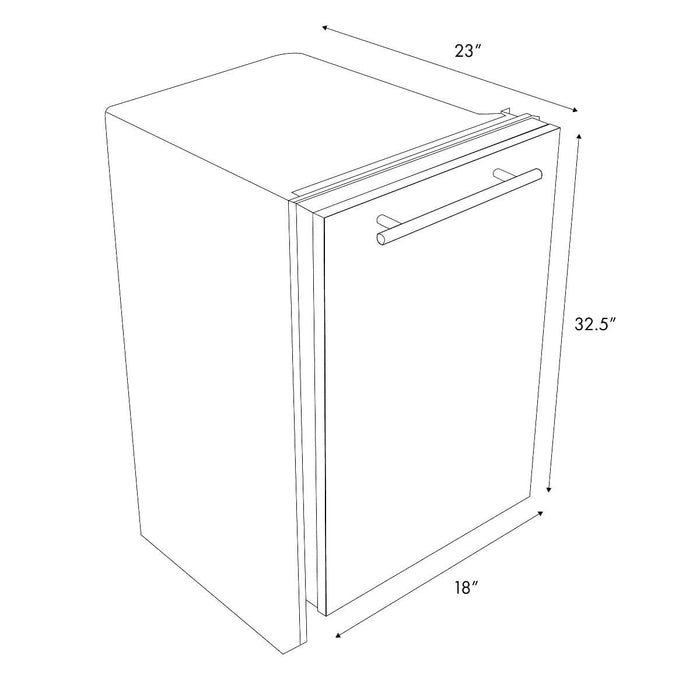 ZLINE 24" Dishwasher in DuraSnow® Stainless, Traditional Handle, DW - SN - H - 24 - Farmhouse Kitchen and Bath