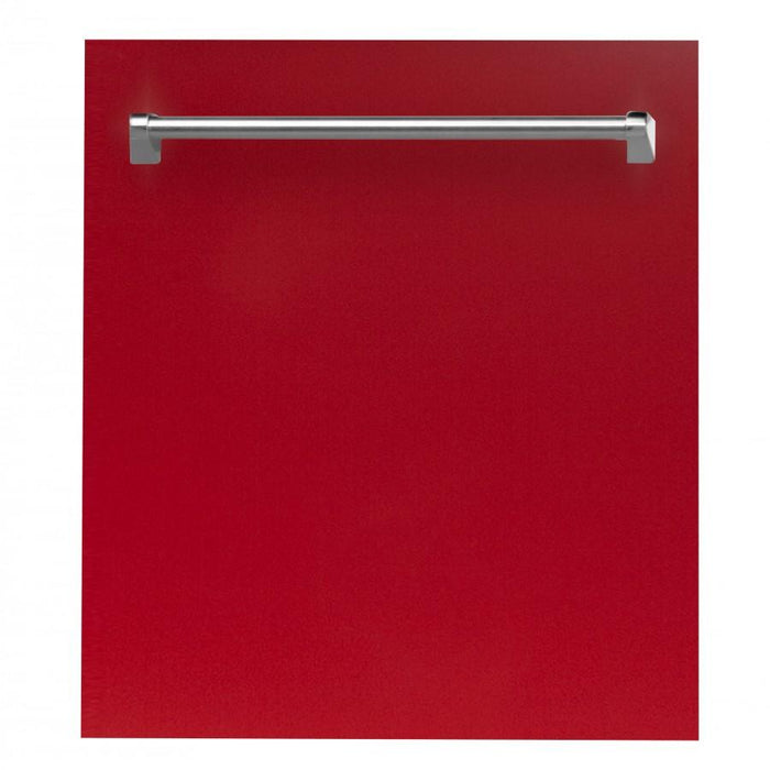 ZLINE 24" Dishwasher in Red Gloss, Stainless Tub, Traditional Handle, DW - RG - 24 - Farmhouse Kitchen and Bath