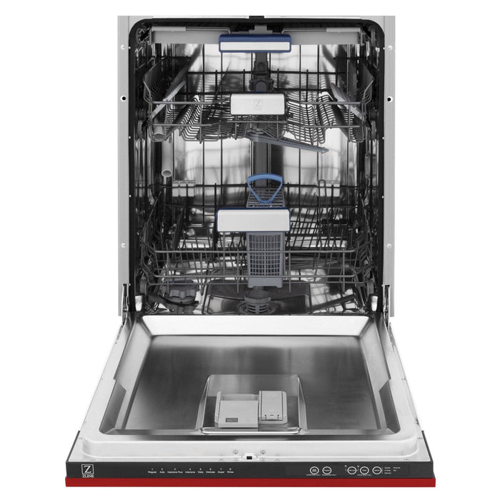 ZLINE 24" Dishwasher in Red Matt panel, Stainless Tub, DWV - RM - 24 - Farmhouse Kitchen and Bath
