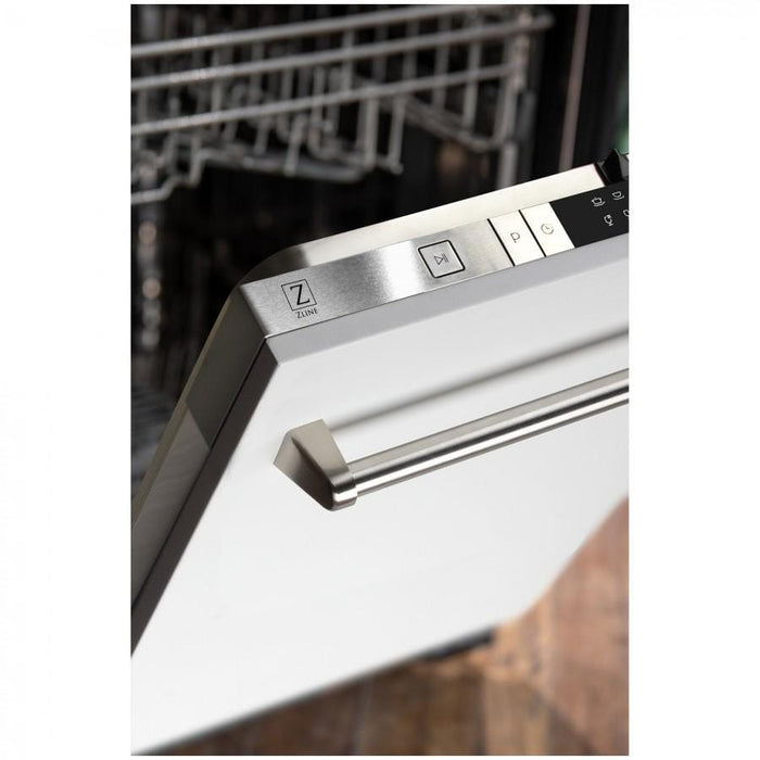 ZLINE 24" Dishwasher in White Matte, Traditional Handle, DW - WM - 24 - Farmhouse Kitchen and Bath