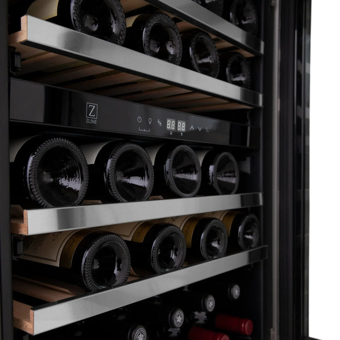 ZLINE 24" Dual Zone 44 - Bottle Wine Cooler in Stainless Steel with Wood Shelf RWV - UD - 24 - Farmhouse Kitchen and Bath