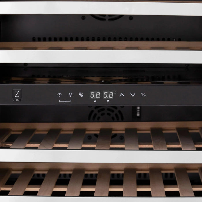ZLINE 24" Dual Zone 44 - Bottle Wine Cooler in Stainless Steel with Wood Shelf RWV - UD - 24 - Farmhouse Kitchen and Bath