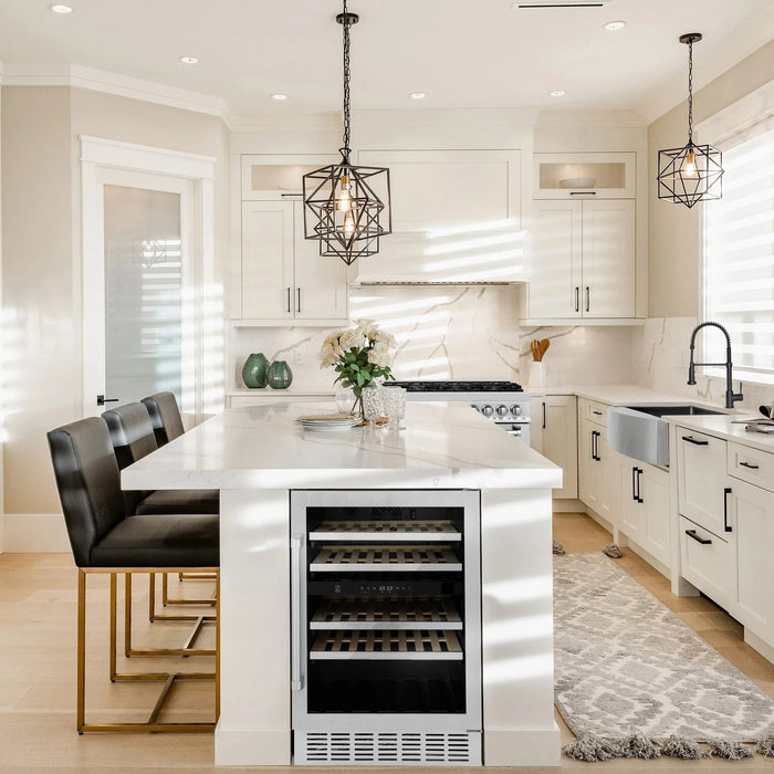 ZLINE 24" Dual Zone 44 - Bottle Wine Cooler in Stainless Steel with Wood Shelf RWV - UD - 24 - Farmhouse Kitchen and Bath
