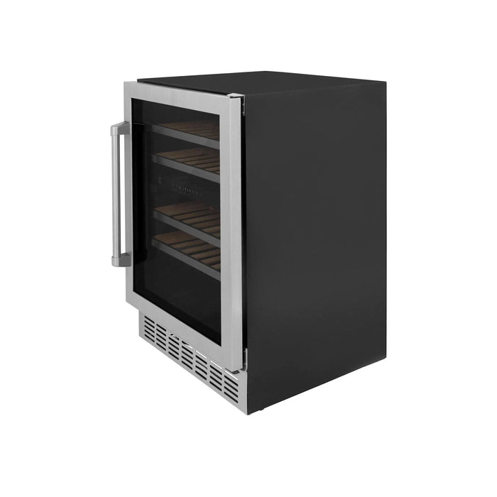 ZLINE 24" Dual Zone 44 - Bottle Wine Cooler in Stainless Steel with Wood Shelf RWV - UD - 24 - Farmhouse Kitchen and Bath