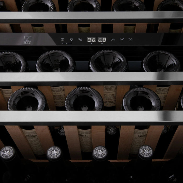 ZLINE 24" Dual Zone 44 - Bottle Wine Cooler in Stainless Steel with Wood Shelf RWV - UD - 24 - Farmhouse Kitchen and Bath