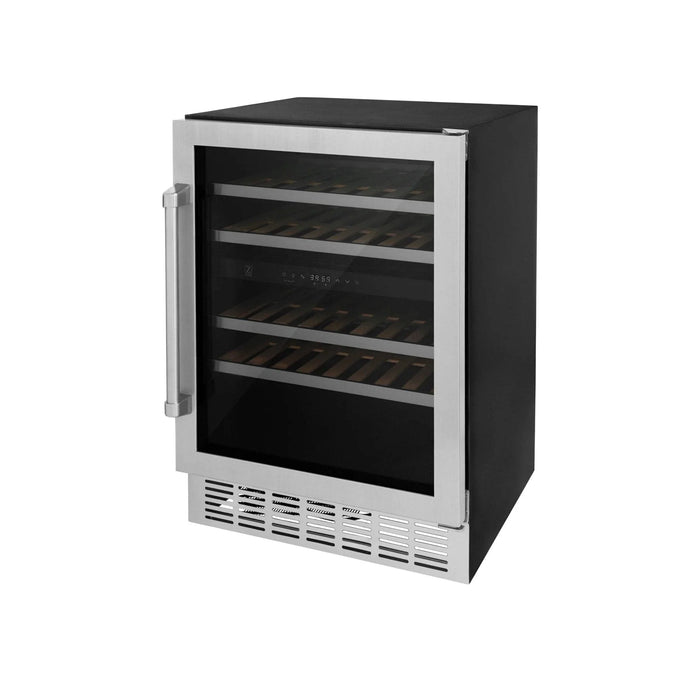 ZLINE 24" Dual Zone 44 - Bottle Wine Cooler in Stainless Steel with Wood Shelf RWV - UD - 24 - Farmhouse Kitchen and Bath