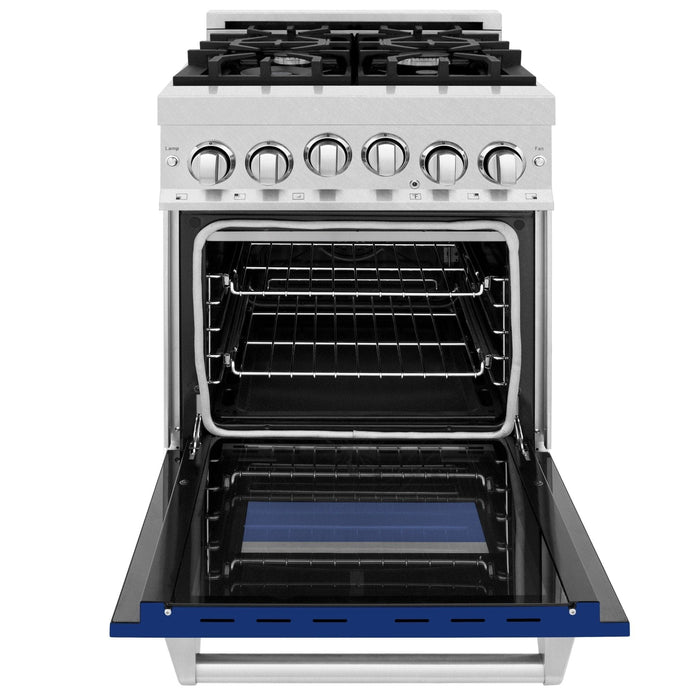 ZLINE 24" Gas On Gas Range In DuraSnow, Stainless Steel, RGS - BG - 24 - Farmhouse Kitchen and Bath