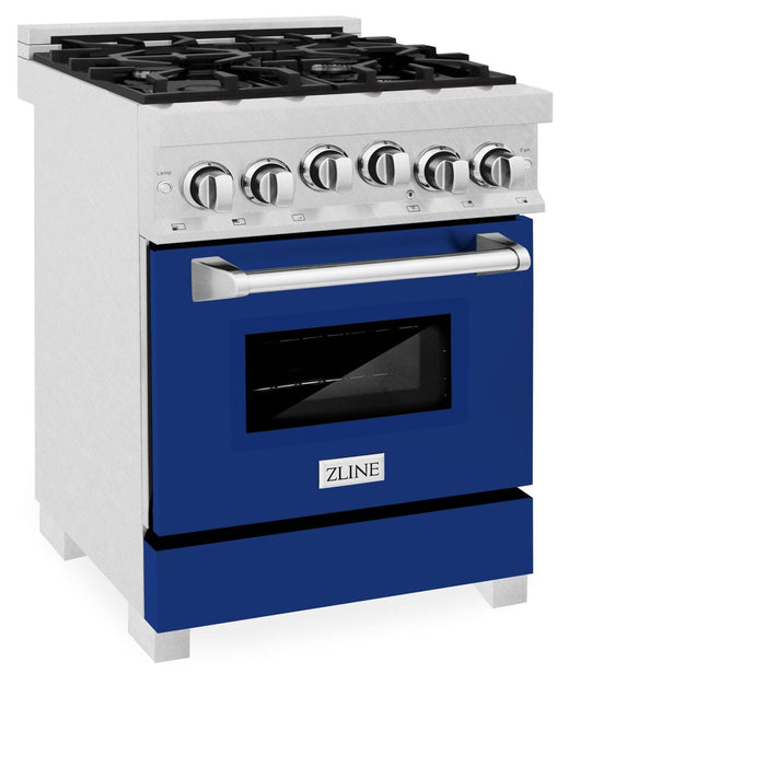 ZLINE 24" Gas On Gas Range In DuraSnow, Stainless Steel, RGS - BG - 24 - Farmhouse Kitchen and Bath