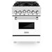 ZLINE 24" Gas on Gas Range in Stainless, White Matte Door, RG - WM - 24 - Farmhouse Kitchen and Bath
