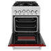ZLINE 24" Gas Range, DuraSnow Stainless, Red Gloss Door, RGS - RG - 24 - Farmhouse Kitchen and Bath