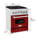 ZLINE 24" Gas Range, DuraSnow Stainless, Red Gloss Door, RGS - RG - 24 - Farmhouse Kitchen and Bath