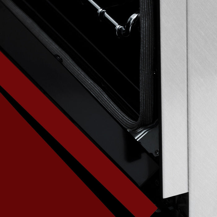 ZLINE 24" Gas Range, DuraSnow Stainless, Red Gloss Door, RGS - RG - 24 - Farmhouse Kitchen and Bath