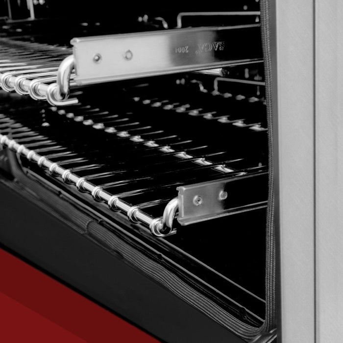 ZLINE 24" Gas Range, DuraSnow Stainless, Red Gloss Door, RGS - RG - 24 - Farmhouse Kitchen and Bath