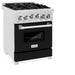 ZLINE 24" Gas Range, DuraSnow, Stainless Steel, Black Door, RGS - BLM - 24 - Farmhouse Kitchen and Bath