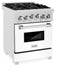 ZLINE 24" Gas Range, DuraSnow Stainless, White Matt Door, RGS - WM - 24 - Farmhouse Kitchen and Bath