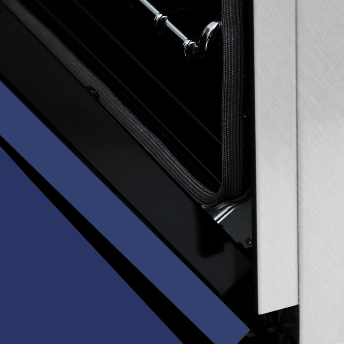 ZLINE 24" Gas Range In DuraSnow, Stainless, Blue Gloss Door, RGS - BM - 24 - Farmhouse Kitchen and Bath