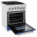 ZLINE 24" Gas Range In DuraSnow, Stainless, Blue Gloss Door, RGS - BM - 24 - Farmhouse Kitchen and Bath
