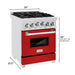 ZLINE 24" Gas Range In DuraSnow Stainless Steel, Red Matt, RGS - RM - 24 - Farmhouse Kitchen and Bath