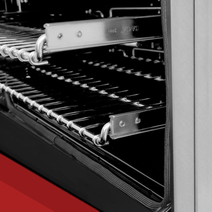 ZLINE 24" Gas Range In DuraSnow Stainless Steel, Red Matt, RGS - RM - 24 - Farmhouse Kitchen and Bath