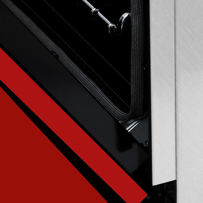 ZLINE 24" Gas Range In DuraSnow Stainless Steel, Red Matt, RGS - RM - 24 - Farmhouse Kitchen and Bath