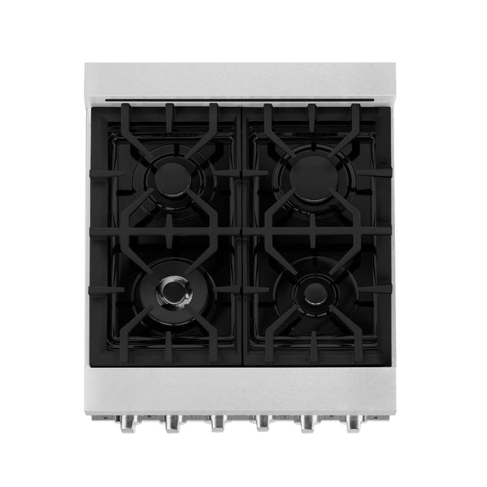 ZLINE 24" Gas Range In DuraSnow Stainless Steel, Red Matt, RGS - RM - 24 - Farmhouse Kitchen and Bath
