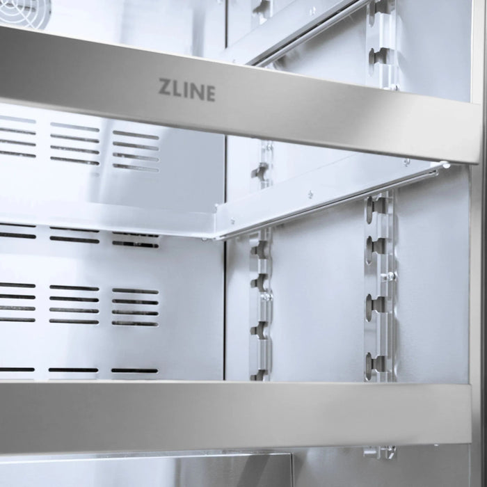 ZLINE 24 in. Touchstone Beverage Fridge, Solid Stainless Door, Champagne Bronze Handle RBSOZ - ST - 24 - CB - Farmhouse Kitchen and Bath