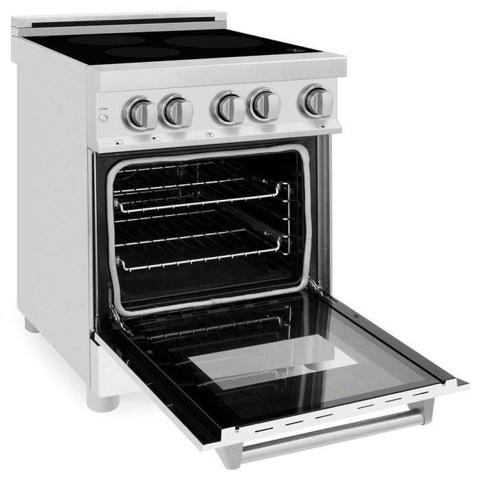 ZLINE 24" Induction Range with a 3 Element Stove and Electric Oven in White Matte RAIND - WM - 24 - Farmhouse Kitchen and Bath