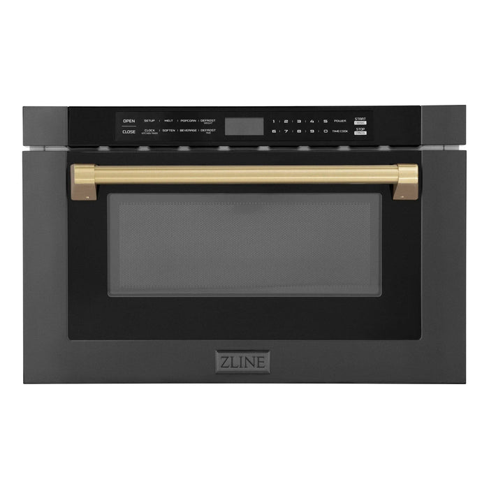 ZLINE 24" Microwave Drawer, Black Stainless, Bronze MWDZ - 1 - BS - H - CB - Farmhouse Kitchen and Bath