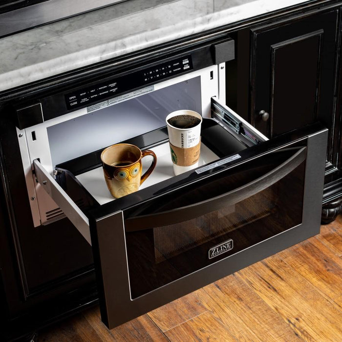 ZLINE 24" Microwave Drawer, Black Stainless Steel, MWD - 1 - BS - Farmhouse Kitchen and Bath