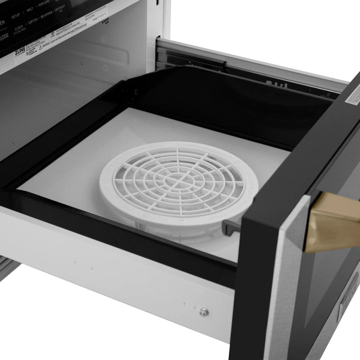 ZLINE 24" Microwave Drawer, Stainless Steel, Bronze MWDZ - 1 - SS - H - CB - Farmhouse Kitchen and Bath