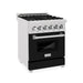 ZLINE 24" Professional Dual Fuel Range in Black Matte, RAS - BLM - 24 - Farmhouse Kitchen and Bath