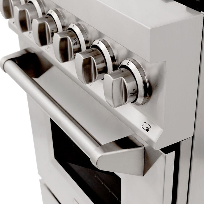ZLINE 24" Professional Dual Fuel Range In Stainless Steel, RA24 - Farmhouse Kitchen and Bath