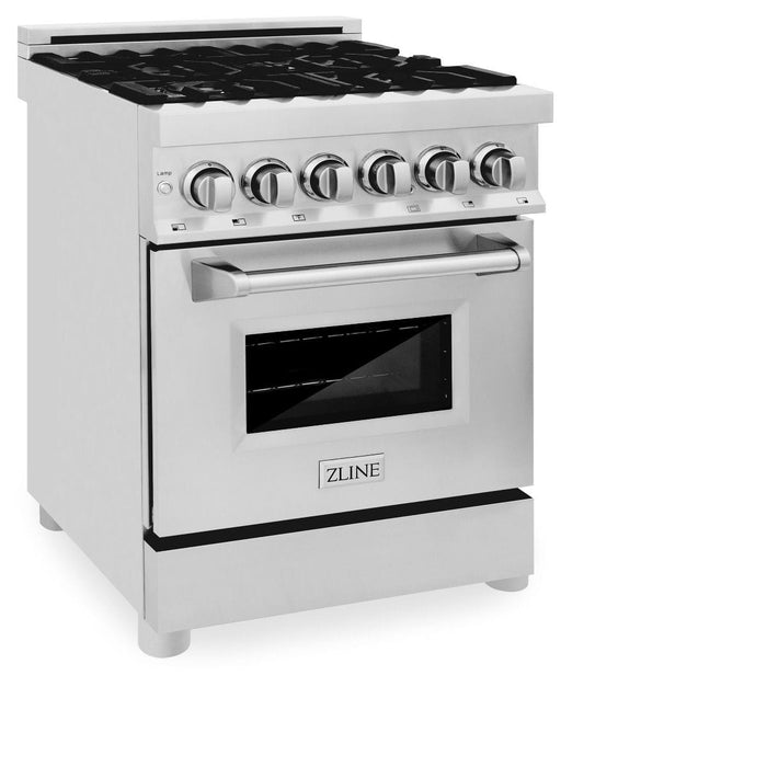 ZLINE 24" Professional Dual Fuel Range In Stainless Steel, RA24 - Farmhouse Kitchen and Bath