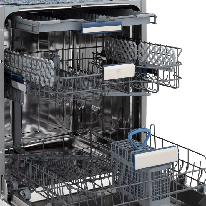 ZLINE 24" Tallac Series 3rd Rack Dishwasher Black Stainless Steel Tub DWV - BS - 24 - Farmhouse Kitchen and Bath