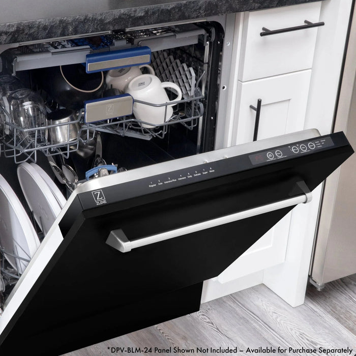 ZLINE 24" Tallac Series 3rd Rack Dishwasher Black Stainless Steel Tub DWV - BS - 24 - Farmhouse Kitchen and Bath