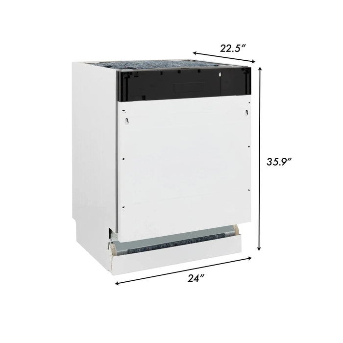 ZLINE 24" Tallac Series 3rd Rack Dishwasher Black Stainless Steel Tub DWV - BS - 24 - Farmhouse Kitchen and Bath
