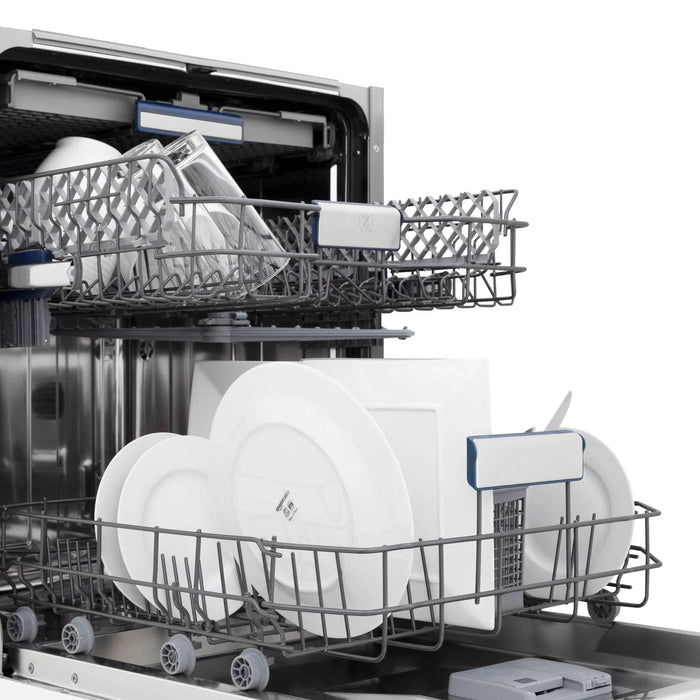 ZLINE 24" Tallac Series 3rd Rack Dishwasher Black Stainless Steel Tub DWV - BS - 24 - Farmhouse Kitchen and Bath