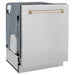 ZLINE 24"Autograph Dishwasher, Stainless, Accent Handle, DWMTZ - 304 - 24 - G - Farmhouse Kitchen and Bath