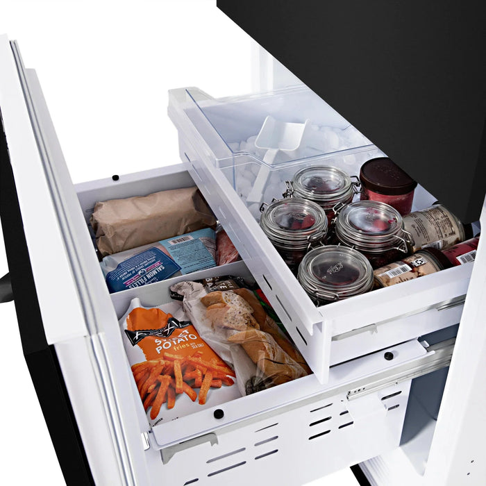 ZLINE 30" 16.1 cu. ft. Built - In 2 - Door Bottom Freezer Refrigerator with Internal Water and Ice Dispenser in Black Stainless Steel - RBIV - BS - 30 - Farmhouse Kitchen and Bath