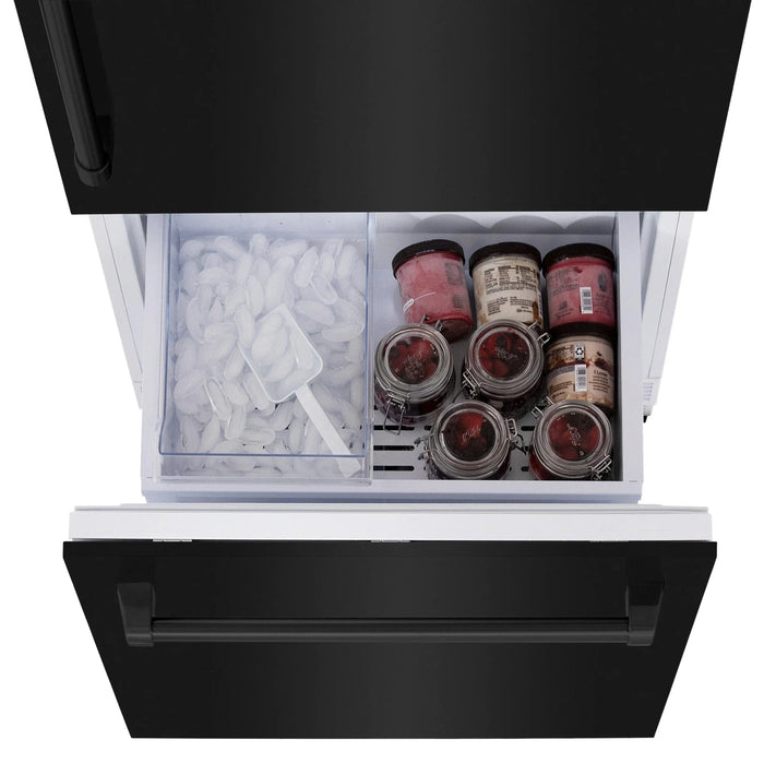 ZLINE 30" 16.1 cu. ft. Built - In 2 - Door Bottom Freezer Refrigerator with Internal Water and Ice Dispenser in Black Stainless Steel - RBIV - BS - 30 - Farmhouse Kitchen and Bath